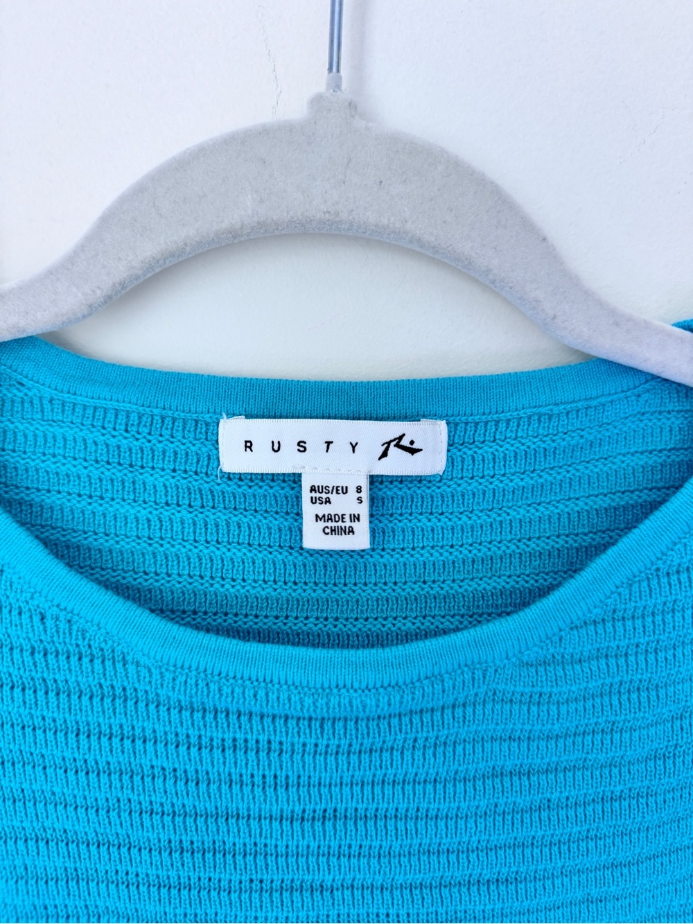 Rusty Bright Turquoise Ribbed Women’s Tank Top - Picture 2 of 3